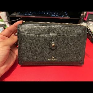 Kate Spade Black Leather Wallet Crossbody